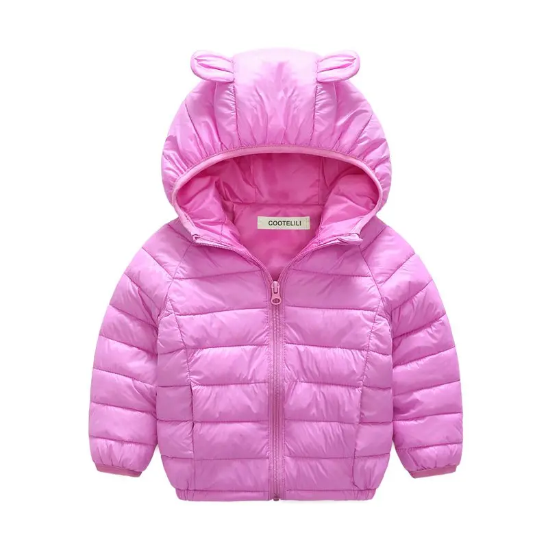 COOTELILI 70-120cm Cute Bear Ear Winter Jackets Girls Baby Coat Outerwear Thicken Hooded Winter Children Boys Girls Clothes  (13)