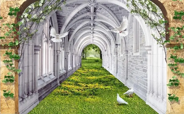 Custom 3D Wallpaper Murals Arch building wall papers home decorLiving room bedroom 3d Background wall