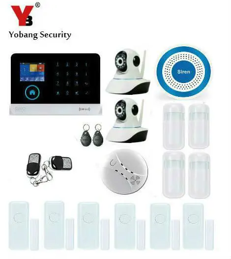 

YoBang Security 3G WCDMA/CDMA WIFI GPRS Home Intruder Security Alert System With WIFI IP Camera Smoke Detector IOS Android APP