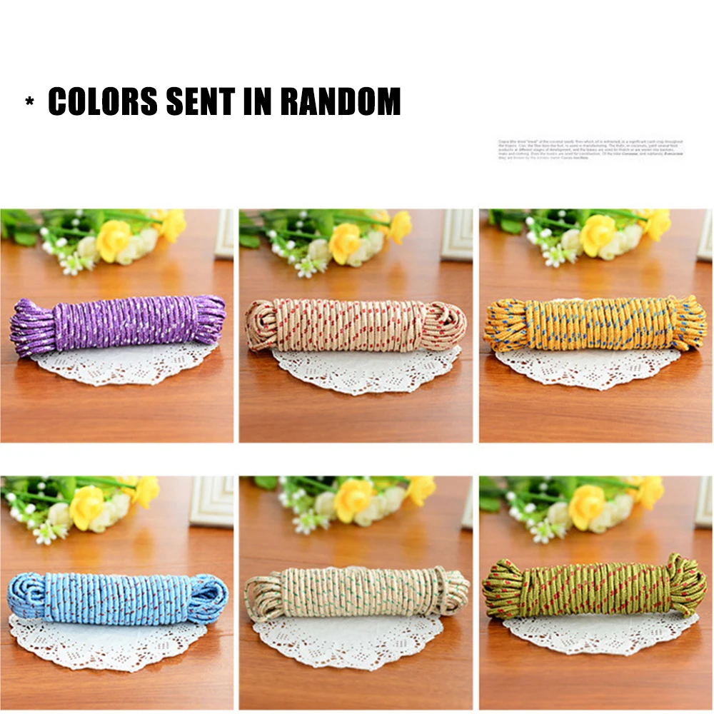 

10m Laundry Clothesline Nylon Retractable Rope Multi-purpose Hanging Drying Clothes Line Cord Outdoor Camping Travel Ropes