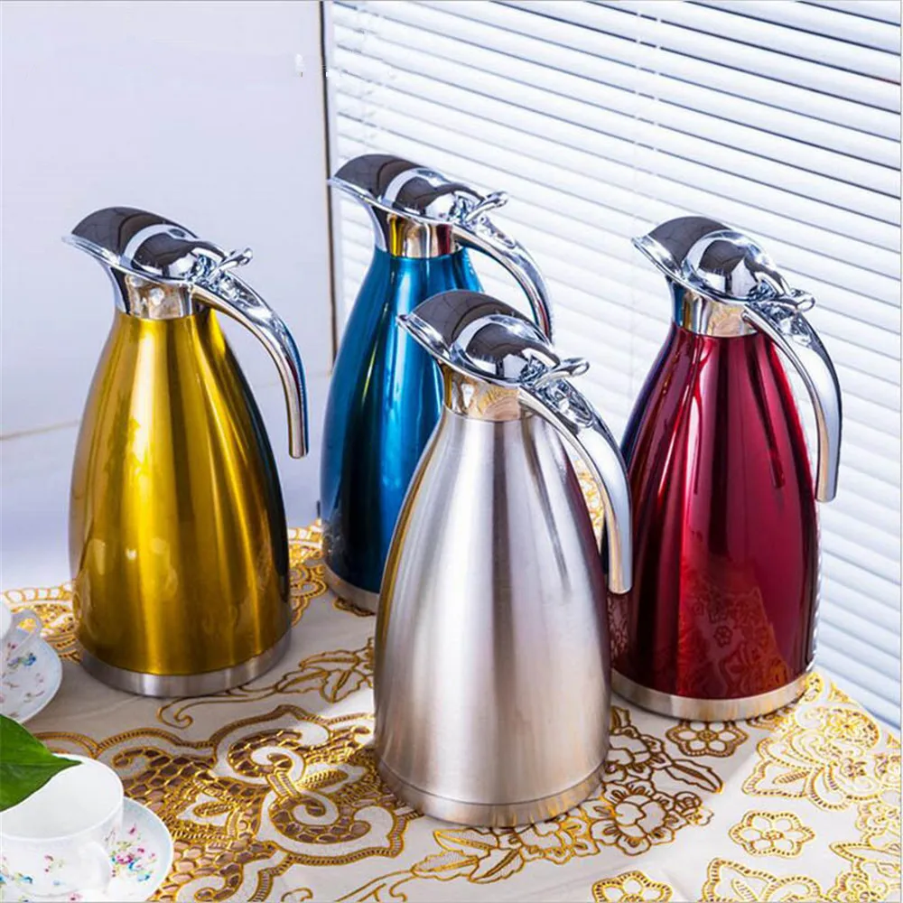 1.5/2L Color Stainless Steel Thermos Coffee Mug Teapot Vacuum Flasks