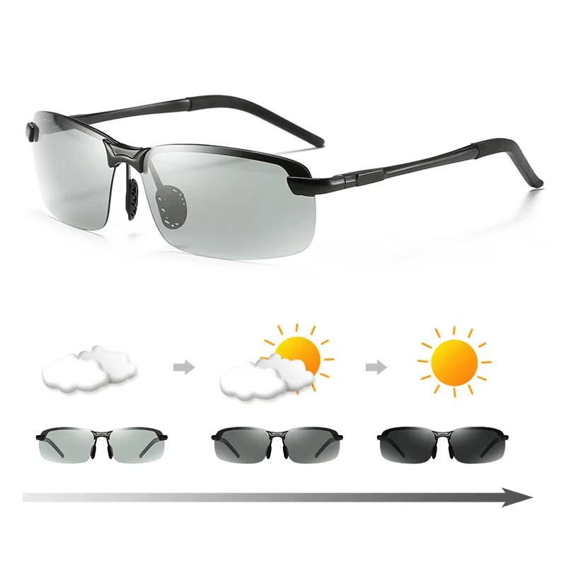 Новые фотохромные солнцезащитные очки мужские поляризованные очки Хамелеон мужские изменить цвет солнцезащитные очки HD День ночного видения вождения очки