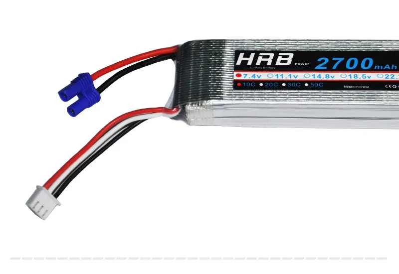 HRB RC Lipo Батарея 7,4 V 2700 мА/ч, 10C 2S EC2 для вертолета H501S H501C 4-осевая машина аэроплан Квадрокоптер