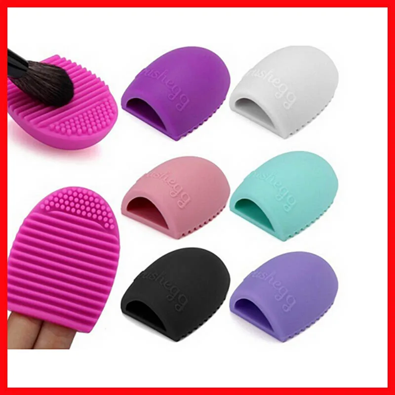 

New Arrival 8 Colors Brushegg Clean Brushes Makeup Wash Brushes Silica Glove Scrubber Board Cosmetic Clean Tools