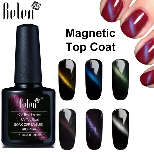 Belen Cat'S Eye Gel Nail Polish Top Coat 10ML Magic Color Change