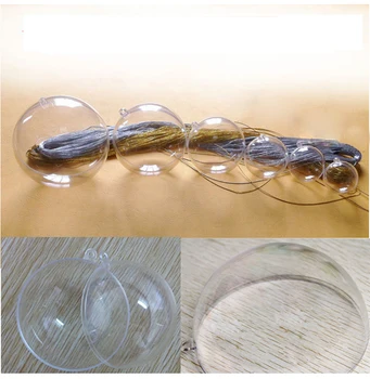 

90pcs 6cm Christmas Tress Decorations Ball Transparent Open Plastic Clear Bauble Ornament Gift Present Box Decoration