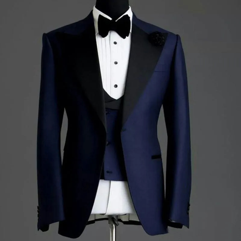

Handsome One Button Groomsmen Peak Lapel Groom Tuxedos Men Suits Wedding/Prom Best Man Blazer ( Jacket+Pants+Tie+Vest) A194