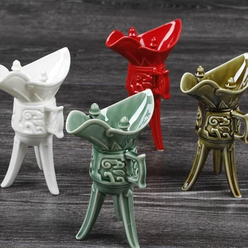 

80ml Retro Wine Cup Wineware Home Ceramic Creative Goblet whiskey glass Three-legged cup