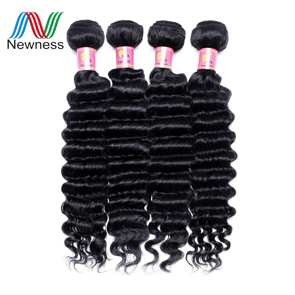

Brazilian Deep Wave 1/3/4 Bundles Weaving 100% Natural Color 7A Remy Human Hair Pieces 12"-24" Double Machine Weft Furi Series