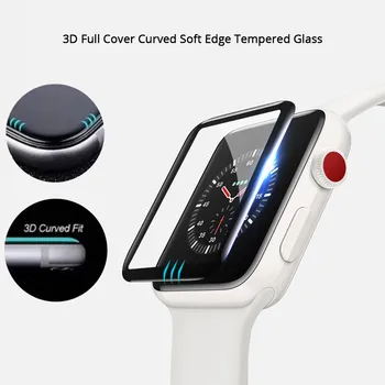 

3D Full Cover Screen Protector For Watches Tempered Glass For Apple Watch 1/2/3 Series Curved Edge Protective Film 38mm 42mm