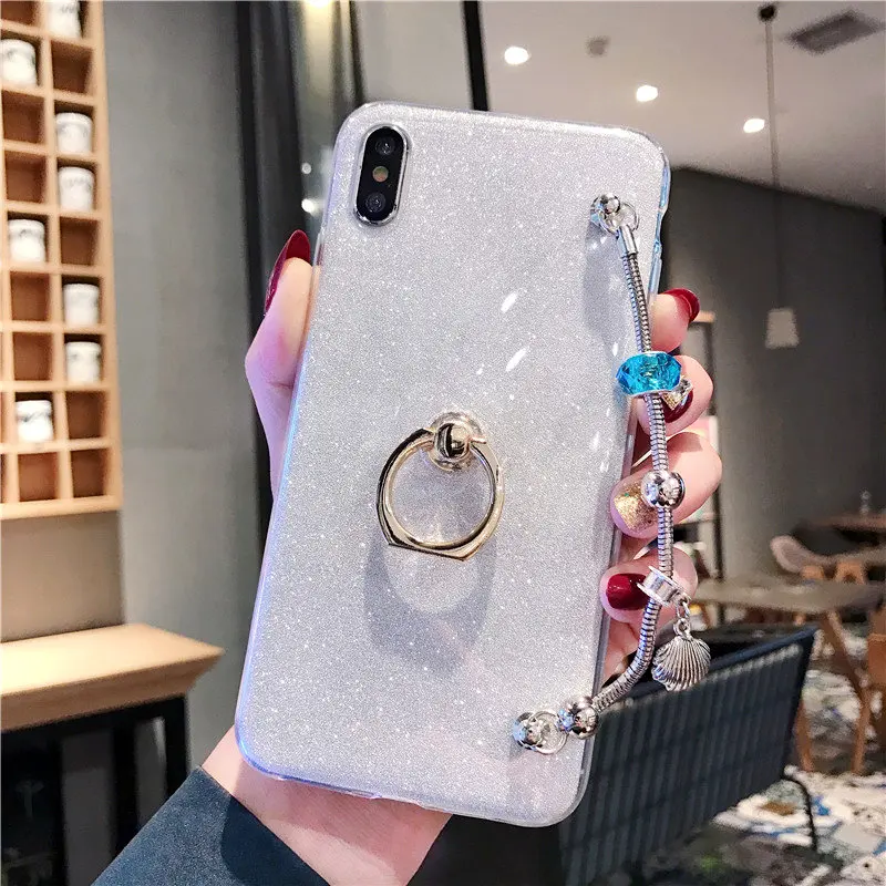 

Luxury bracelet phone Case For Samsung Galaxy S3 S4 S5 S6 S7 Edge S8 S9 Plus Glitter Bling Silicone Ring Hold Cover For girl