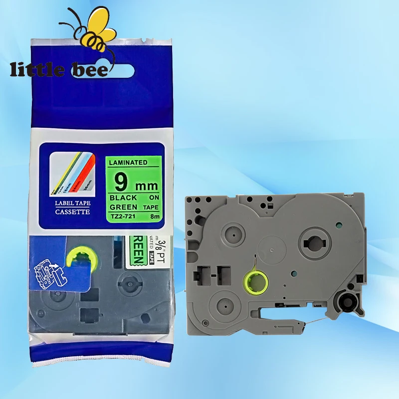 1 шт. 9 мм черный на зеленом совместим с лентой Brother tze для p-touch label 721 tze-721 tze721 |