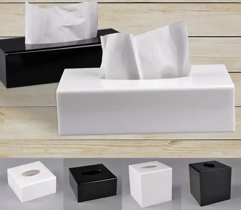 Wakauto Gesicht Taschentuch Box Cover Halter Rechteck Serviettenhalter Pumping Paper Case Spender mit Abnehmbarer Holzabdeckung f/ür Home Office Auto Dekoration Gelb