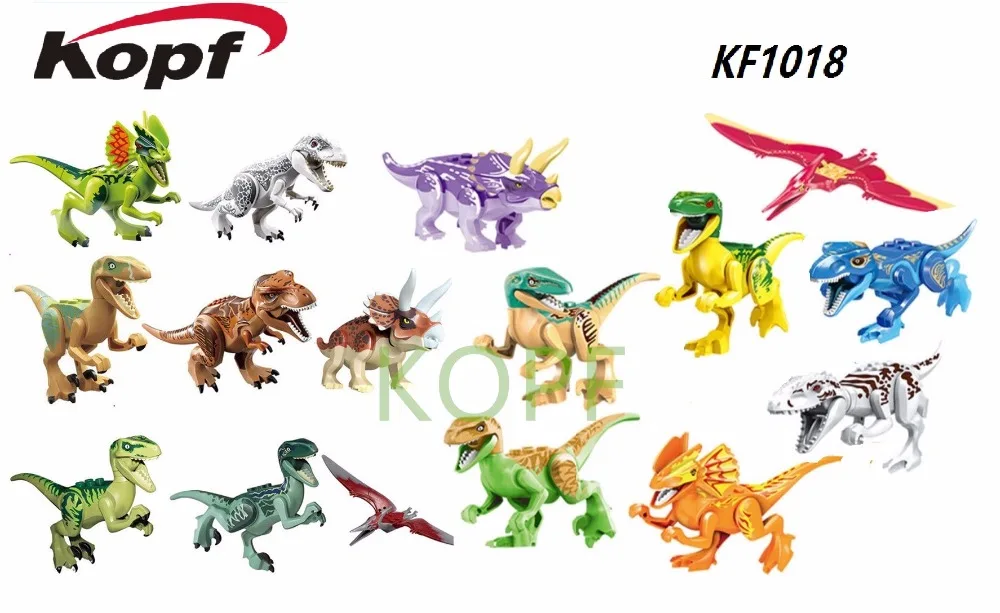 

KF1018 Building Blocks dolls World Dinosaur Pteranodon D-REX Tyrannosaurs Rex DinosaurJurassic Model Bricks Toys for children