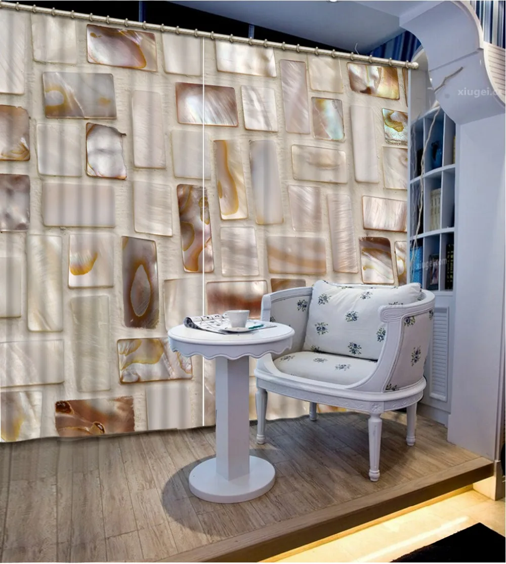 

Photo Customize size marble Curtains for living room Window Curtains For Bedding room