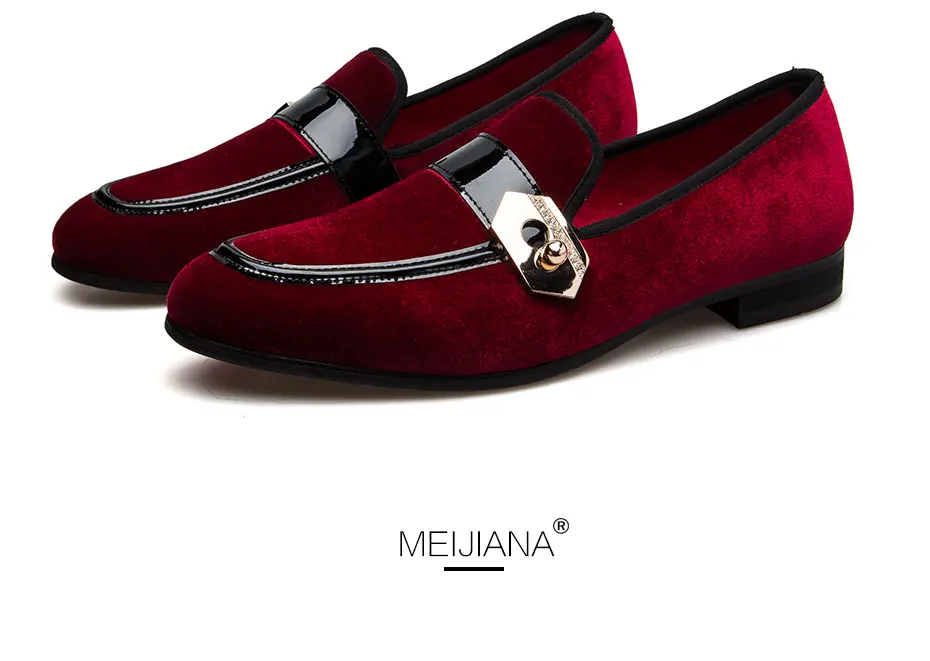 MeiJiaNa/Модные осенние стильные мужские лоферы; Высококачественная обувь из натуральной кожи; мужские туфли на плоской подошве с металлической пряжкой; красные туфли
