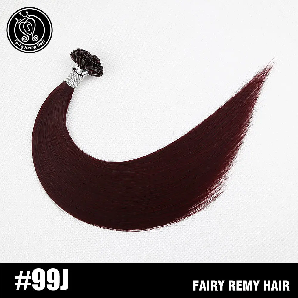 Сказочные волосы remy 20 дюймов 1 г/локон настоящие волосы Remy для наращивания на кератиновых пластинах, европейские человеческие волосы на капсулах 50 г/упак - Цвет: # 99J