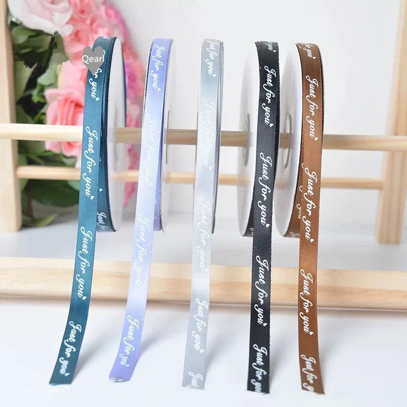 

New 3/8" (10mm) Printed letters "Just for you" polyester Christmas Decorative Gift Packing Wedding Crafts Ribbon (1 Meters/lot)