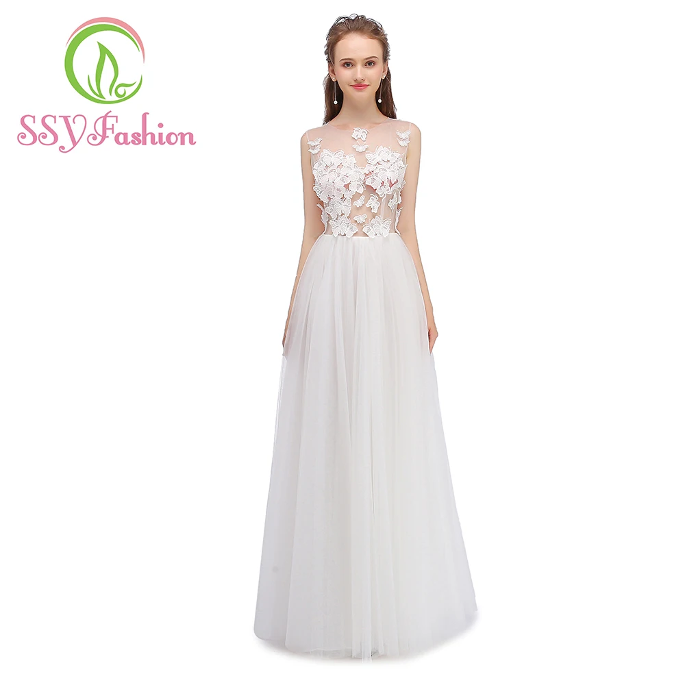 Распродажа вечернее платье SSYFashion сексуальное пляжное прозрачное кружевное с