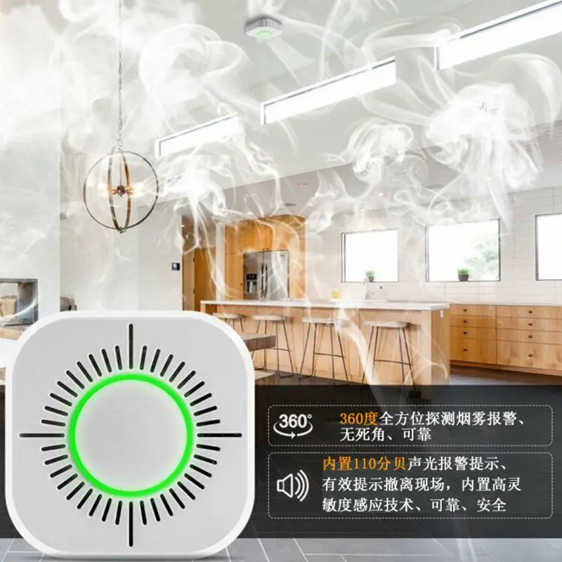 Белый Smart Беспроводной Wi-Fi дымовой детектор пожарной сигнализации Термометры для дома безопасности дистанционное управление гаджеты