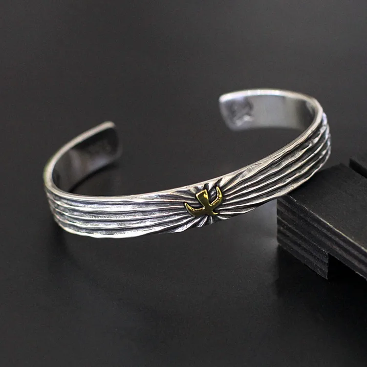 

2018 Special Offer Boys Bangle Goods New Incoming Thailand Open Both And To Restore Ancient Ways Technology S925 Bracelet
