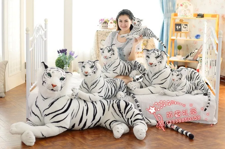 Моделирование животных белый тигр плюшевые игрушки около 130 см склонны Тигр подарок на день рождения w9998