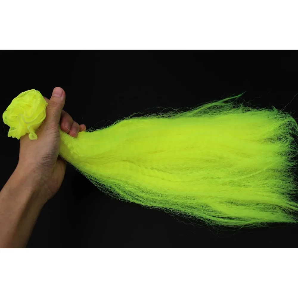 Tigofly 8 Colors Long Crimped Nylon Synthetic Fiber Kinky Curly Hair Fibre Clouser Minnow Streamer Fly Fishing Tying Materials