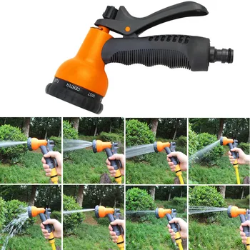 

Behogar 8-Adjustable Pattern Garden Hose Water Nozzle Gun Sprayer for Cleaning Car Watering Flower Plant Showering Pets