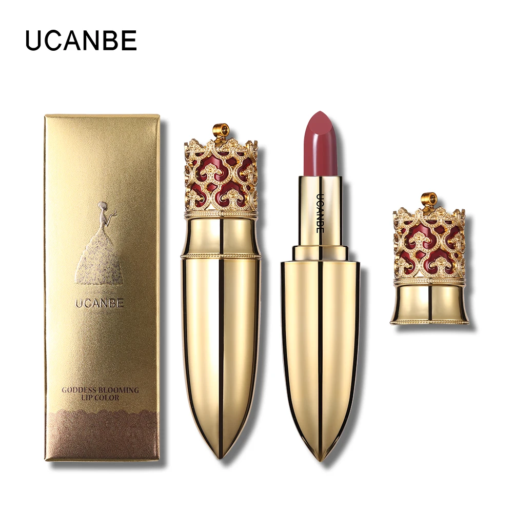 

UCANBE Brand Luxurious Gold Crown Lipstick Velvet Matte Lip Stick Set Waterproof Lasting Pigmented Batom Red Nude Lips Cosmetics