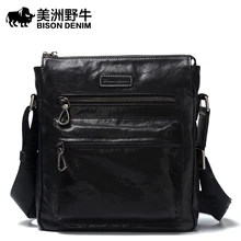 2017 New Hot Men Shoulder Bags BISON DENIM Brand Genuine Leather Messenger Bag Men’s Business Casual Travel Bags Free Shipping