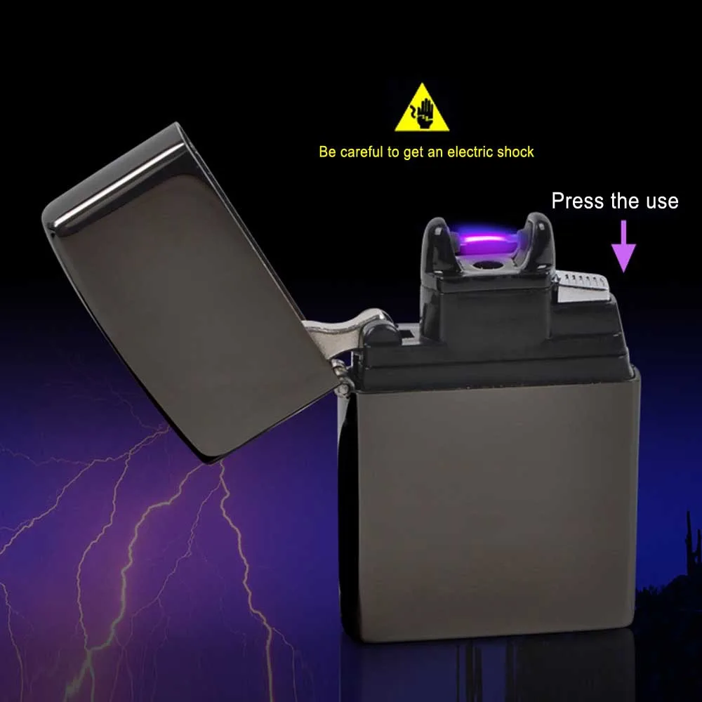 

2015 Male gift Arc Lighters metal USB Rechargeable Flameless Electric Arc Windproof Cigar Cigarette Lighter