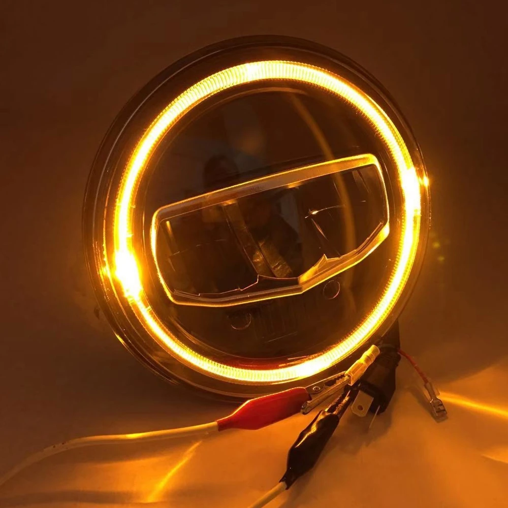  New Car LED 7 Inch Round Headlight DRL Turn Signal Halo Headlights For Jeep Wrangler JK TJ CJ Humme - 32979939978