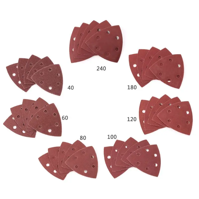 20pcs Triangle 90mm Self-adhesive Sandpaper Polishing Abrasive Tools Grit 40-240