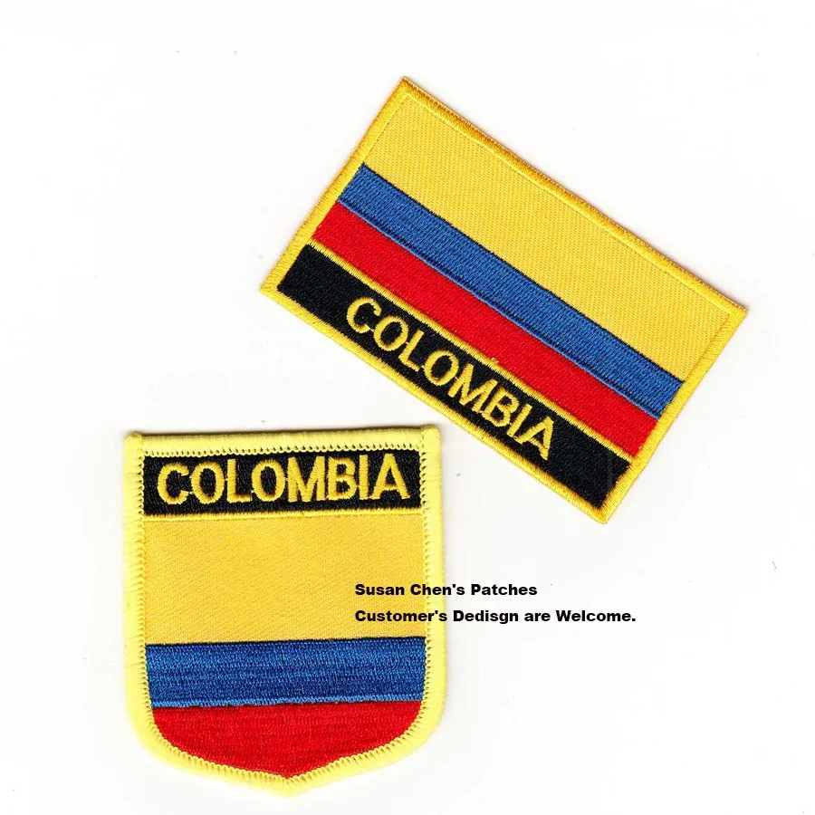 Kolombia Flag Patch Bordir Patch Bendera Nasional Bendera Patch