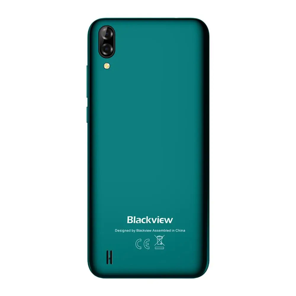 Зеленый Blackview A60 телефон 1 ГБ ОЗУ 16 Гб ПЗУ смартфон 6,08" 19,2: 9 дисплей полный экран MT6580A четырехъядерный 8 Мп Android 8,1 мобильный телефон - Цвет: Зеленый