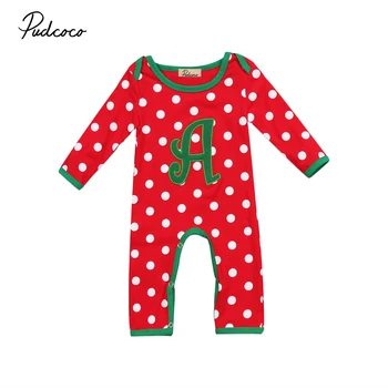 

christmas newborn baby romper infant baby boys girls dot red romper cotton baby jumpsuit xmas baby boys girl clothing outfits