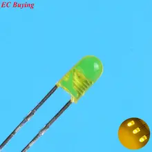 Светодиодный 3 мм желтый светодиод Круглый безграничная светоизлучающих диодный рассеянный туманная лампа шарик плагин DIY Kit бесконечные практика DIP 10 шт./лот