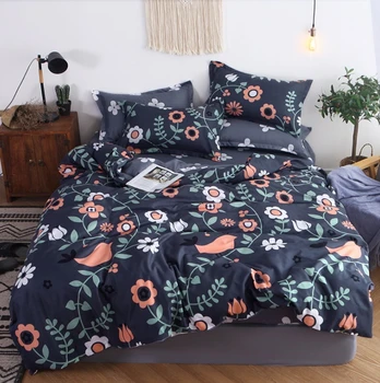 

Bedding Set Blue Euro Bedspread Luxury Duvet Cover Double Bed Sheets Linens Queen King Adult Bedclothes30