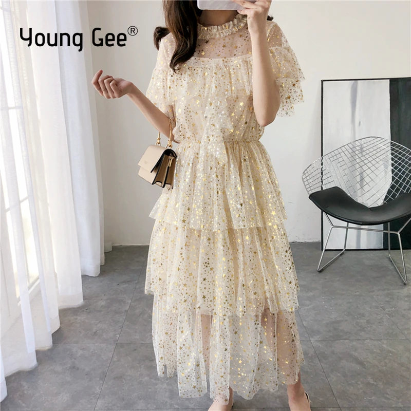 Bling star lace dress Clearance