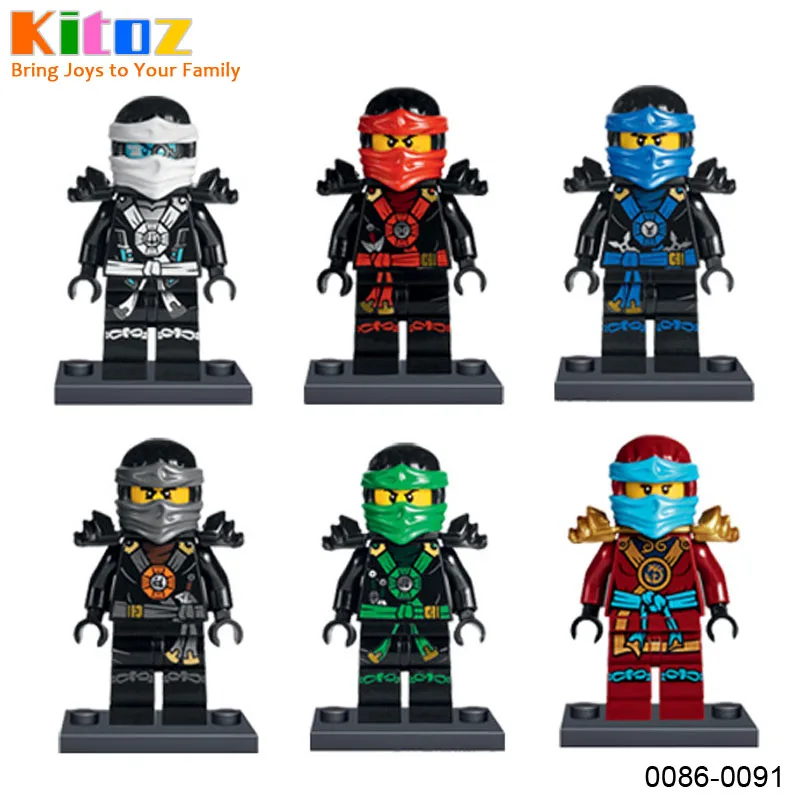 

Kitoz Ninja Kai Jan Zane Nya Lloyd Cole Figure with Aeroblade Swords Sky Ninja Building Block Toy Decool