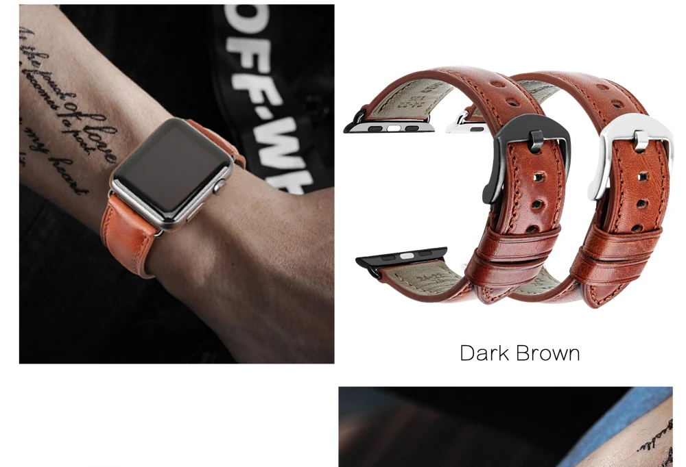 MAIKES для Apple Watch Band 44 мм 40 мм iWatch Series 4 3 2 1 Apple Watch Band 42 мм 38 мм кожаный ремешок аксессуары для часов браслет