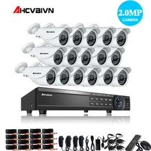 16CH AHD DVR 16 шт. 2.0MP 1080P камера видеонаблюдения система наружного водонепроницаемого ИК ночного видения HD комплект 16CH AHD 1080P