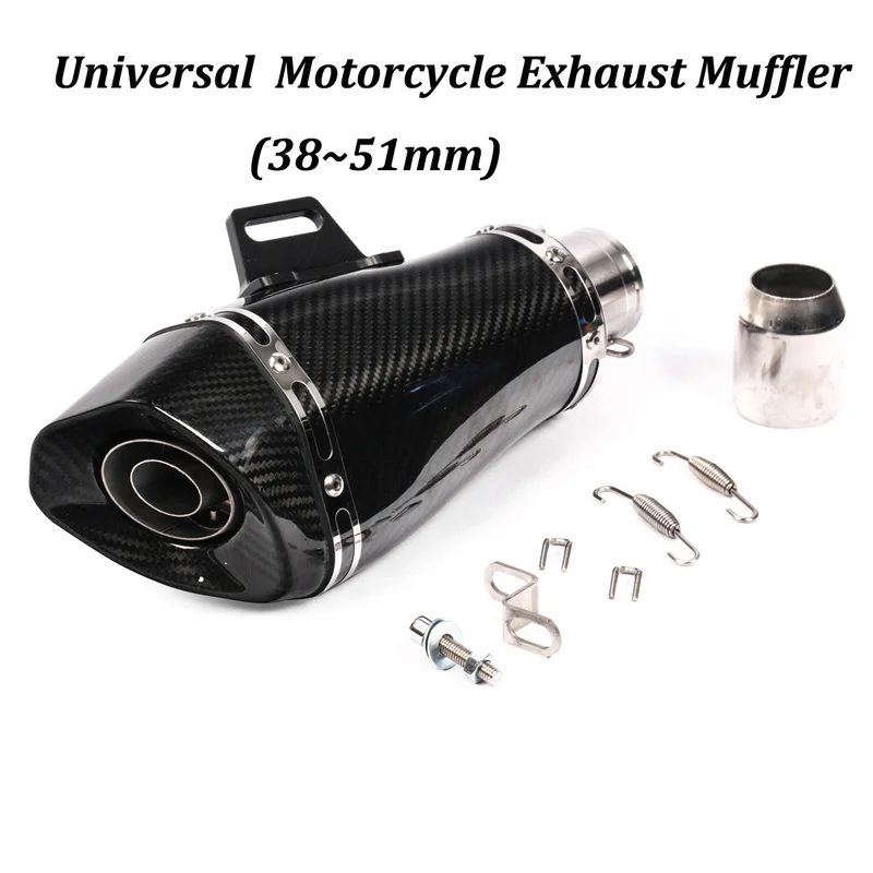 Universal 38~51mm Real carbon fiber stainless steel Motorcycle Exhaust Muffler Modified With DB Killer For Z900 GSXR750 CBR500
