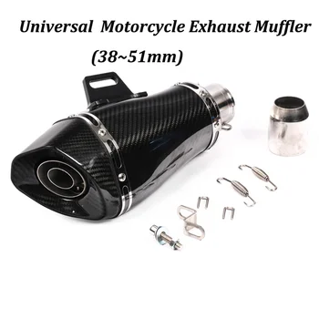 Universal 38~51mm Real carbon fiber stainless steel Motorcycle Exhaust Muffler Modified With DB Killer For Z900 GSXR750 CBR500