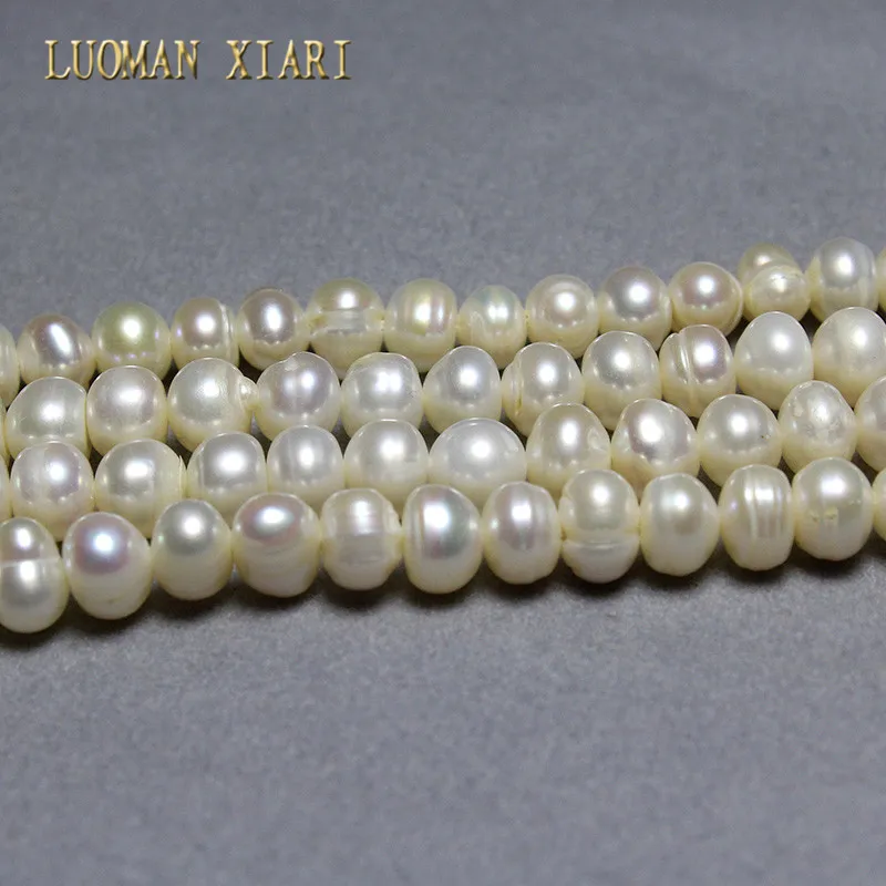 Luoman xiari AA Необычные Бусины из натурального жемчуга для самостоятельного изготовления ювелирных изделий браслет ожерелье материал 7-8 мм нить 14''
