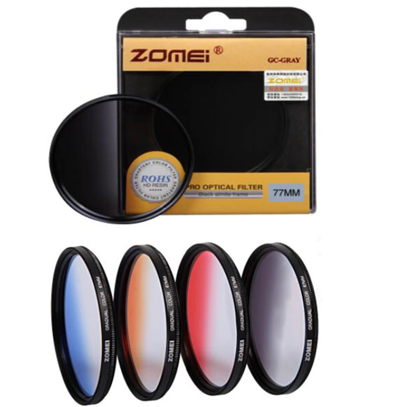 

Zomei Graduated Color Filter ND Gradual Gray Blue Orange Red Lens Filter kit for canon nikon SONY 52/55/58/62/67/72/77/82mm