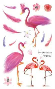 

Waterproof Temporary Tatoo Sticker Flamingo Bird Feather Kids Fake Tattoo Tatouage Flash Tatto tattoos Stickers For Children