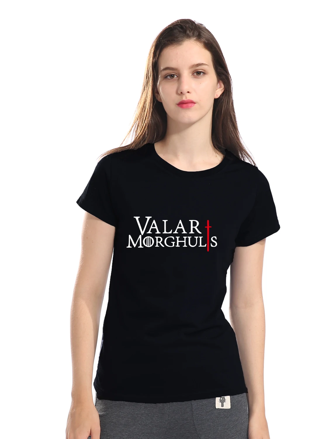 

VALAR MORGHULIS KHALESSI GAMES OF THRONES Women's T shirt Casual Funny Shirt For Lady 2019 Summer Female T-shirt Streetwear Tops