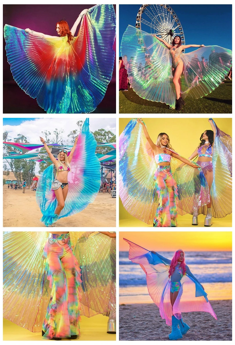 Женский танец живота, крылья Isis, Восточный дизайн, полупрозрачное крыло бабочки, для девочек, цветное крыло, для танцев, для реквизитов, Женская танцевальная одежда