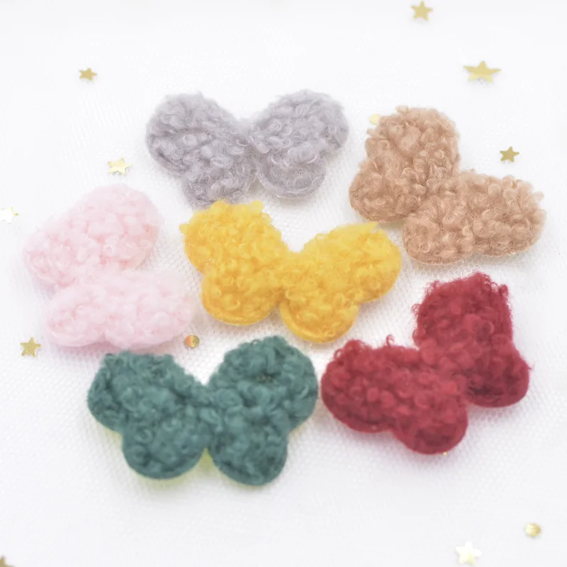 

Wholesale 90Pcs Teddy Plush Padded Patches Kawaii Butterfly Appliques for Crafts Clothes Sewing Supplies DIY Headwear Decor S52